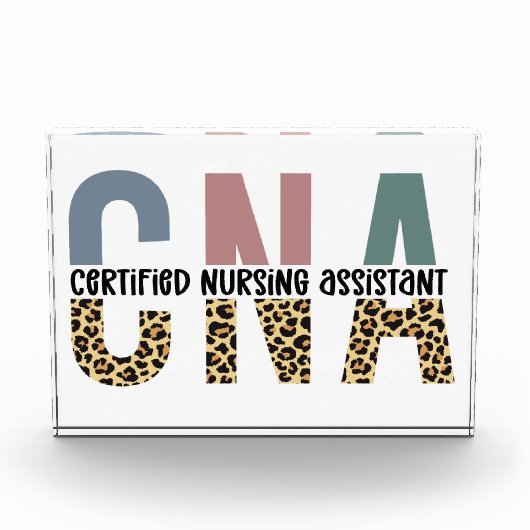 CNA Certified Nursing Assistant Cheetah Print Fotoblokken (Voorkant)