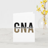 CNA Certified Nursing Assistant Cheetah Print Kaart (Gele Bloem)