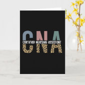CNA Certified Nursing Assistant Cheetah Print Kaart (Gele Bloem)