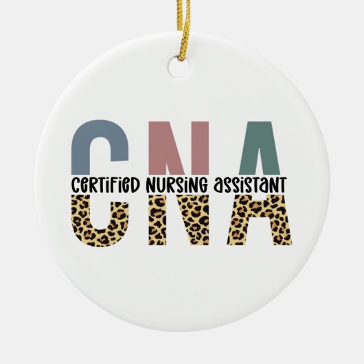 CNA Certified Nursing Assistant Cheetah Print Keramisch Ornament (Voorkant)