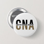 CNA Certified Nursing Assistant Cheetah Print Ronde Button 5,7 Cm (Voorkant /achterkant)