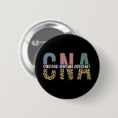CNA Certified Nursing Assistant Cheetah Print Ronde Button 5,7 Cm (Voorkant /achterkant)