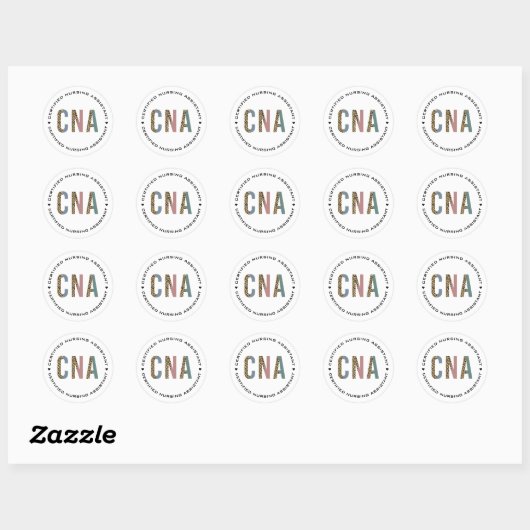 CNA Certified Nursing Assistant Cheetah Print Ronde Sticker (Vel)