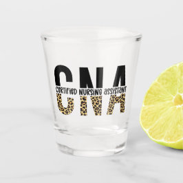 CNA Certified Nursing Assistant Cheetah Print Shot Glas