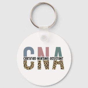 CNA Certified Nursing Assistant Cheetah Print Sleutelhanger