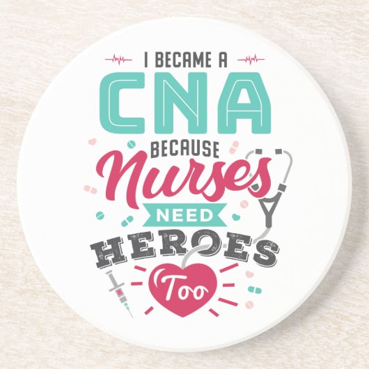 CNA Certified Nursing Assistant Heroes Zandsteen Onderzetter (Voorkant)