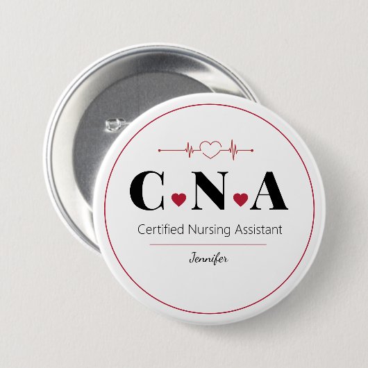CNA Certified Nursing Assistant Persoonlijk Ronde Button 7,6 Cm (Voorkant /achterkant)