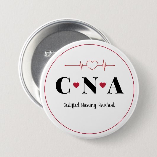 CNA Certified Nursing Assistant Pinback Button (Voorkant /achterkant)