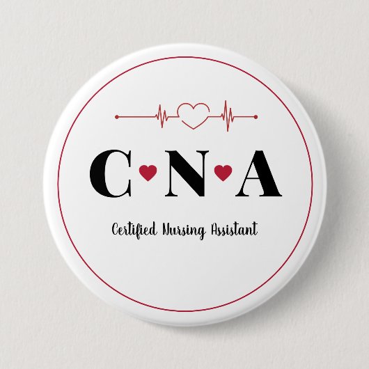 CNA Certified Nursing Assistant Pinback Button (Voorkant)
