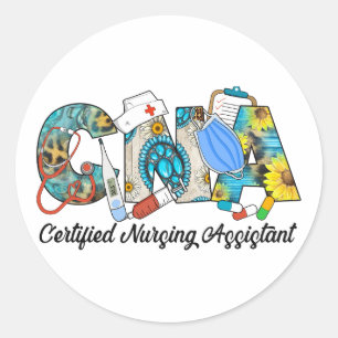 CNA Certified Nursing Assistant Ronde Sticker