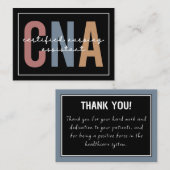 CNA Certified Nursing Assistant-waardering Notitiekaartje (Voorkant / Achterkant)