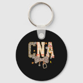 Cna Fall Plaid Leopard Bow Stethoscope  Sleutelhanger (Voorkant)