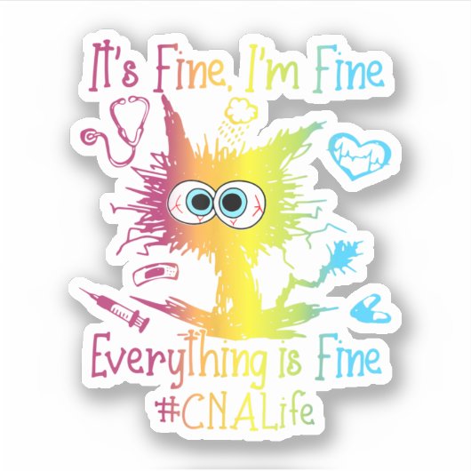 Cna Life Alles is prima kleurrijk Sticker (Voorkant)