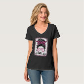 Cna Life Messy Bun Pink Leopard Bleaching Nurse's  T-shirt (Voorkant volledig)