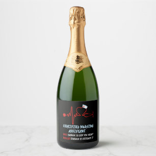 CNA Life Schattige Verpleegkundige Gift voor hardw Sparkling Wijnetiket