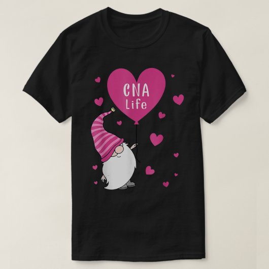 CNA Life Valentijn Gnome Nurse Valentijnsdag T-shirt (Design voorkant)
