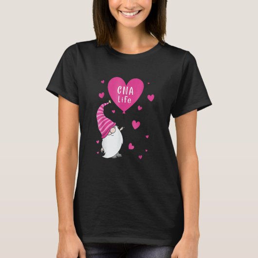 Cna Life Valentine Gnome Nurse Valentines Day T-shirt (Voorkant)