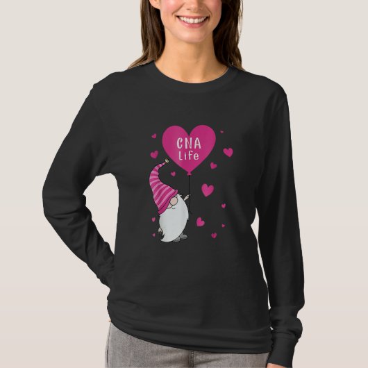 Cna Life Valentine Gnome Nurse Valentines Day T-shirt (Voorkant)