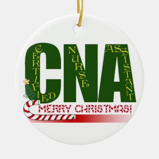 CNA MERRY CHRISTMAS ORNAMENT CERTIFIFIFIFIED NURSE (Voorkant)