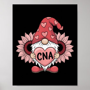 Cna Nurse Gnome Holding Heart Zonnebloem Valentijn Poster
