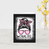 Cna Nurse Life Bleached Shirts Nk Leopard Messy Bu Kaart (Gele Bloem)