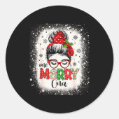 Cna Nurse Messy Bun Nurse's Aid Christmas  Ronde Sticker (Voorkant)