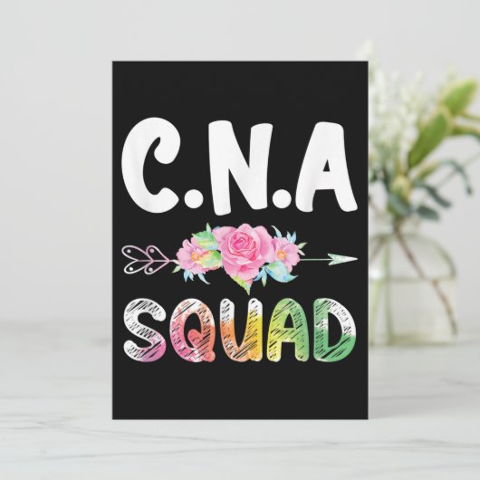 CNA Nurse Squad Certified Nursing Assistant Kaart (Staand voorkant)