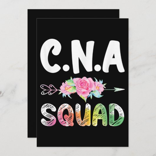 CNA Nurse Squad Certified Nursing Assistant Kaart (Voorkant / Achterkant)