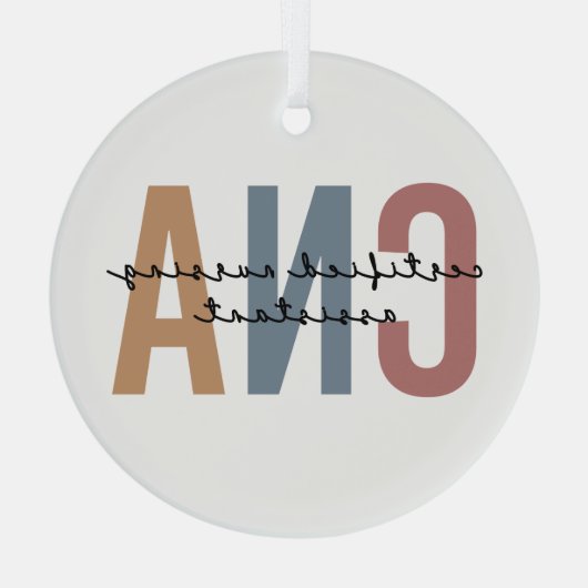 CNA Retro Certified Nursing Assistant Gifts Glas Ornament (Achterkant)