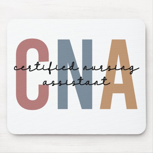 CNA Retro Certified Nursing Assistant Gifts Muismat (Voorkant)