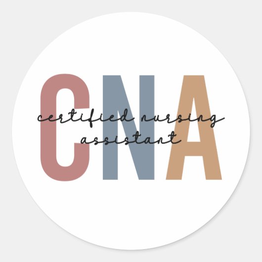 CNA Retro Certified Nursing Assistant Gifts Ronde Sticker (Voorkant)