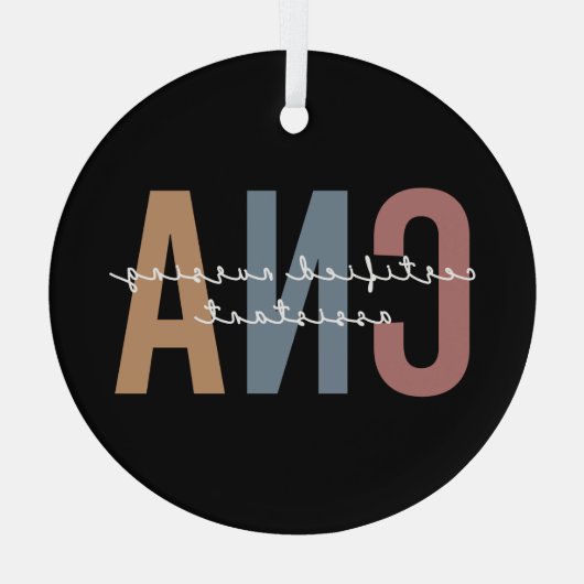 CNA Retro Certified Nursing Assistant Glas Ornament (Achterkant)