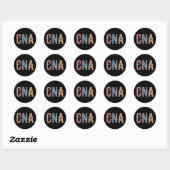 CNA Retro Certified Nursing Assistant Ronde Sticker (Vel)