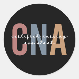 CNA Retro Certified Nursing Assistant Ronde Sticker