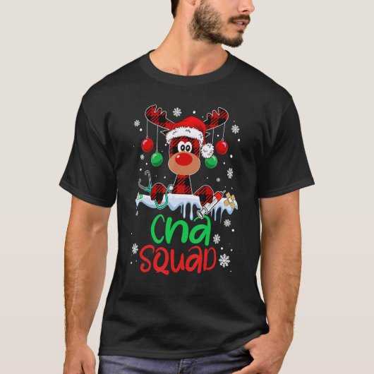 CNA Squad Christmas Reindeer Stethoscope Matching  T-shirt (Voorkant)