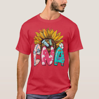 CNA Sunflower Stethoscope Nurse Pet Funny CNA Gift T-shirt