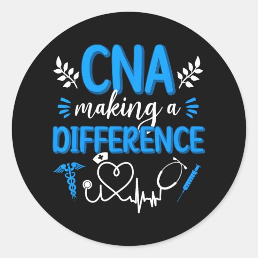 CNA Verpleegkundige Erkenning Verpleegkundige Assi Ronde Sticker (Voorkant)