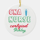 CNA-verpleegkundige gecertificeerd, CNA-student, v Keramisch Ornament (Voorkant)