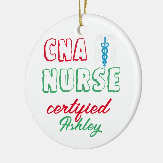CNA-verpleegkundige gecertificeerd, CNA-student, v Keramisch Ornament (Links)