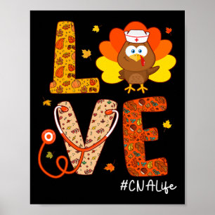 CNA Verpleegkundige Turkije Thanksgiving Dag Liefd Poster