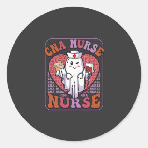 Cna Verpleegster Halloween Geest Stethoscoop Bloed Ronde Sticker