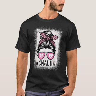 Cna Verpleegster Leven Gebleekt  Roze Luipaard Rom T-shirt