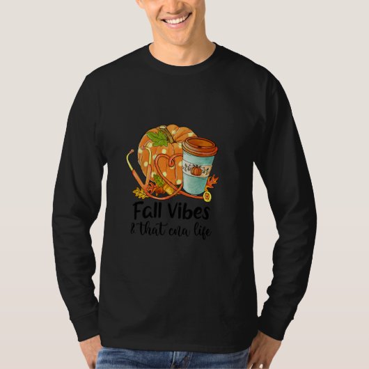 CNA Verpleegster Leven Pompoen Herfst Vibes Dankba T-shirt (Voorkant)