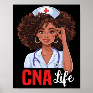 Cna Verpleegster Leven Verpleging Afro-Amerikaanse Poster