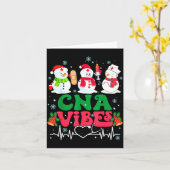Cna Vibes Nurse Snowman Stethoscope Santa Funny Ch Kaart (Gele Bloem)