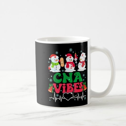 Cna Vibes Nurse Snowman Stethoscope Santa Funny Ch Koffiemok (Rechts)