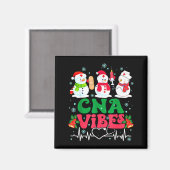 Cna Vibes Nurse Snowman Stethoscope Santa Funny Ch Magneet (Voorkant / Achterkant)