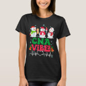 Cna Vibes Nurse Snowman Stethoscope Santa Funny Ch T-shirt (Voorkant)