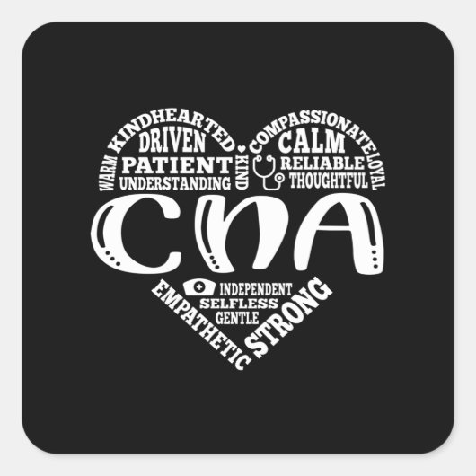 CNA, waardering CNA-verpleegster, ondergrondse kun Vierkante Sticker (Voorkant)