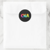CNA Waterverf Funny gecertificeerde verpleegkundig Ronde Sticker (Tas)